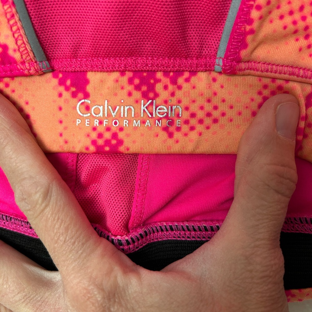 Calvin Klein Performance Quick Dry Pink and Orange Athletic Sports Bra Size XL - Picture 7 of 14